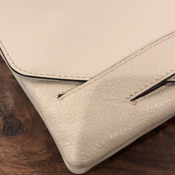 Banana Republic Cream Leather Clutch Crossbody - Picture 2 of 11